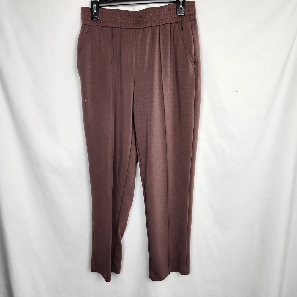 Mason DAmelie Womens Medium Pull On‎ Stretch Brown Pants Pleated Front Pockets